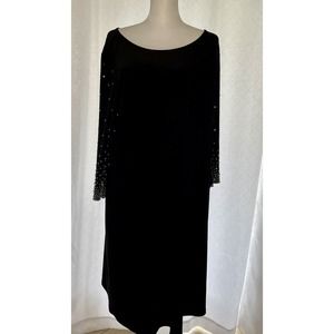 MSK Women's Elegant 3/4 Sleeve Plus Size Dress Beaded Sleeves Size 2X